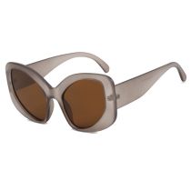 Fashion Sand Purple Gray Tea Tablets Ac Shaped Large Frame Sunglasses