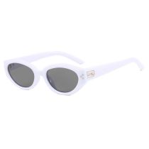 Fashion Solid White Gray Flakes Rice Nail Cat Eye Small Frame Sunglasses