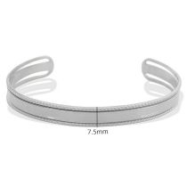 Fashion Silver 7 Titanium Steel Geometric Open Bracelet