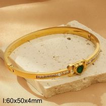Fashion Green Stainless Steel Diamond Love Bracelet