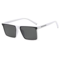 Fashion Solid White Gray Flakes Square Sunglasses