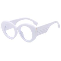 Fashion Real White Tablets Large Frame Round Sunglasses