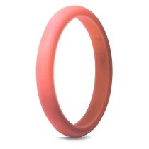 Fashion Coral Red Silicone Round Ring
