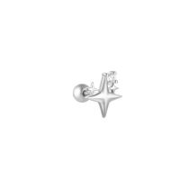 Fashion Single Platinum #3 Silver Diamond Geometric Piercing Nails (single)
