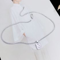 Fashion Silver Copper Square Letter Necklace