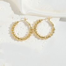 Fashion Ring Style Gold Plated Copper Round Earrings