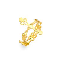 Fashion Golden Cross Titanium Steel Geometric Open Ring