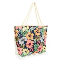 Fashion Colorful Flowers Polyester Printed Large Capacity Storage Bag