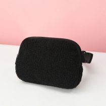 Fashion Black Plush Large Capacity Double Layer Chest Bag