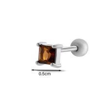 Fashion 5# Silver Stainless Steel Square Piercing Nails (single)