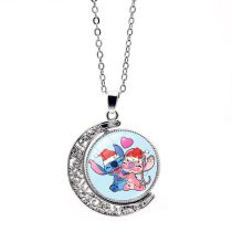 Fashion 18 Alloy Printed Round Moon Necklace