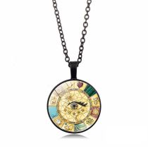 Fashion 6 Alloy Printed Round Necklace