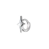 Fashion One Four-pointed Star Earring--white Gold Copper Four-pointed Star Earring (single)