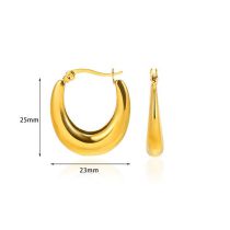 Fashion Gold Stainless Steel Geometric Round Earrings