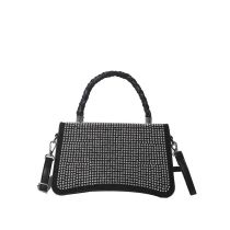 Fashion Black Bright Diamond Large Capacity Crossbody Bag