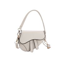 Fashion White Pu Flip-top Cross-body Saddle Bag