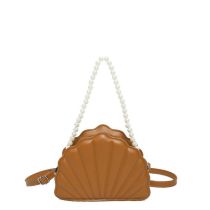 Fashion Brown Pu Shell Crossbody Bag
