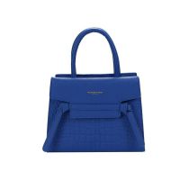 Fashion Blue Pu Crocodile Pattern Large Capacity Crossbody Bag