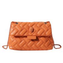 Fashion Orange Large Style Pu Embroidery Flap Crossbody Bag