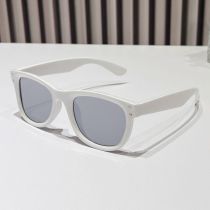 Fashion White Frame White Mercury Tablets Pc Square Large Frame Sunglasses