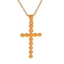 Fashion Golden 4 Titanium Steel Cross Pendant Necklace