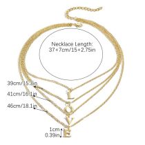 Fashion Four Floors Love Alloy Geometric Letters Multi-layer Necklace