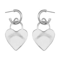 Fashion Silver Metal Love Earrings