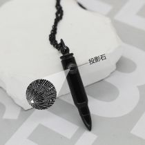 Fashion Black Chain Titanium Steel Bullet Necklace For Men
