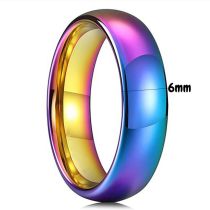 Fashion Steel Color 6mm Tungsten Steel Metal Geometric Round Ring