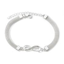 Fashion Silver Alloy Diamond Geometric Chain Bracelet