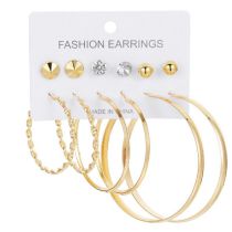 Fashion 7# Alloy Diamond Geometric Earring Set