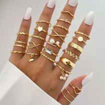 Fashion 5# Alloy Geometric Ring Set