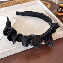 Fashion Black Model Fabric Pleated Bow Headband