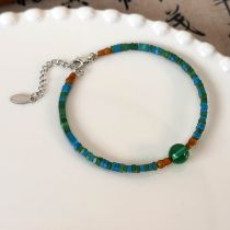 Fashion E Green Beads Geometric Beaded Ball Bracelet