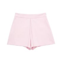 Fashion Pink Blend Pleated Shorts