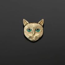 Fashion Cat Metal Geometric Cat Brooch
