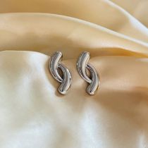 Fashion Silver Gold-plated Copper Geometric Irregular Cross Stud Earrings