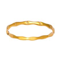 Fashion Gold Stainless Steel Diamond Wave Bracelet