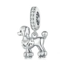 Fashion Poodle Silver Geometric Pendant