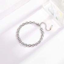 Fashion Silver Titanium Steel Hollow Bracelet