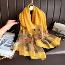 Fashion 1 Yellow Polyester Printed Shawl Scarf