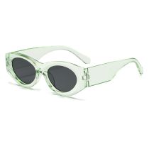 Fashion Translucent Green Ac Oval Sunglasses