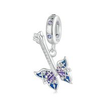 Fashion Silver Silver Diamond Butterfly Bass Pendant Accessory