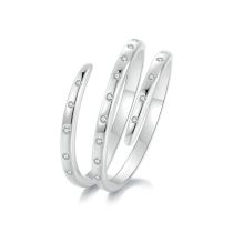 Fashion Silver Silver Diamond Wrap Open Ring