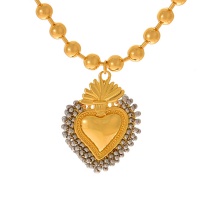 Fashion Grey Rice Beads Irregular Love Pendant Bead Necklace (6mm)