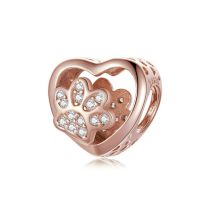 Fashion Rose Gold Silver Diamond Geometric Loose Bead Accessories
