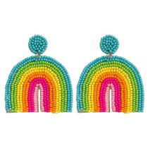 Fashion Rainbow Rainbow Rice Bead Earrings