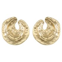 Fashion Gold Metal Irregular Round Earrings