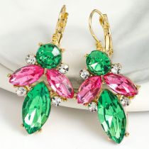 Fashion Green Diamond Alloy Diamond Geometric Earrings