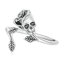 Fashion 10# Silver Geometric Skull Ring